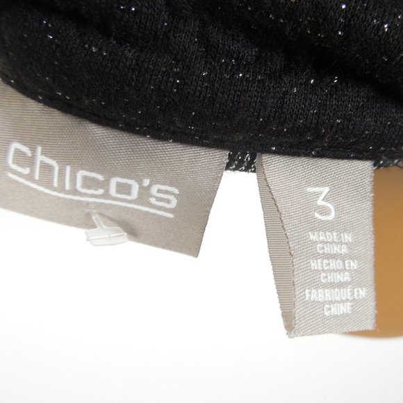 CHICO'S XL Sz 3 Black Cardigan Jacket Stretch - Picture 9 of 10